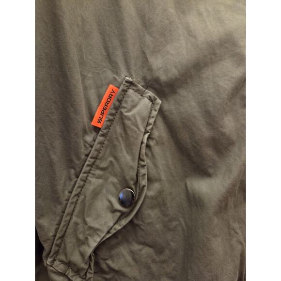 SUPERDRY Military Issue Bomber Rookie Edition Green Zip Pockets Mens Sz L - Picture 4 of 13